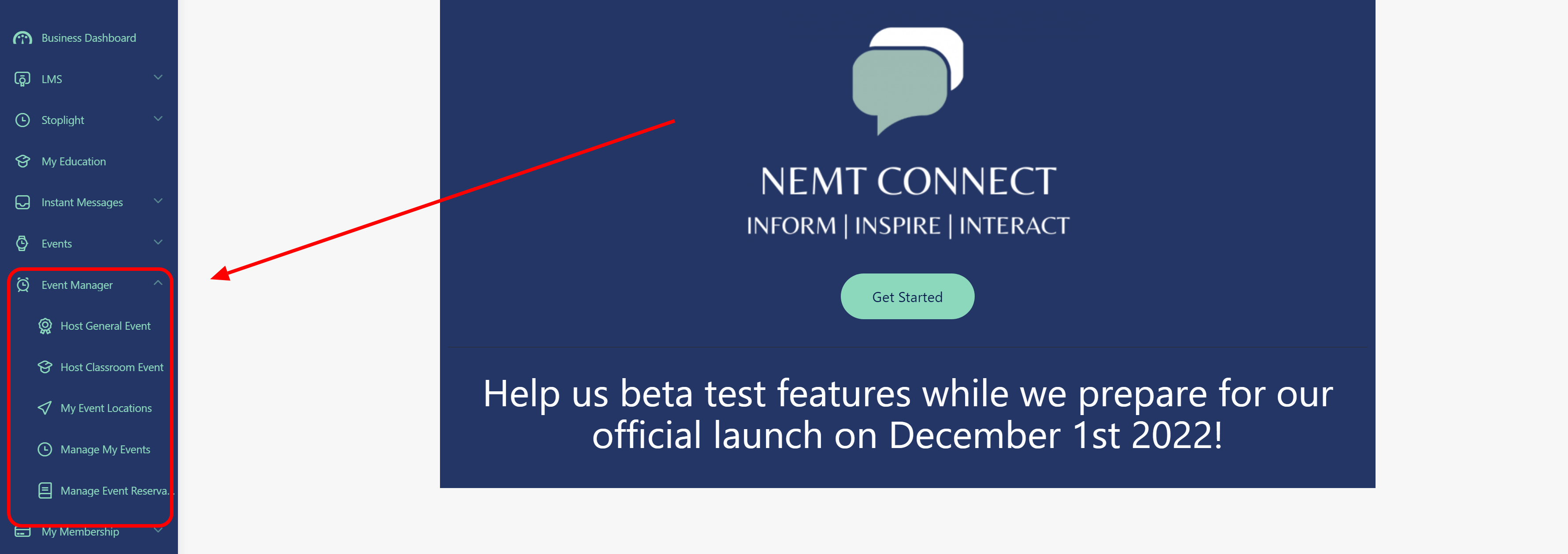 Being an Instructor will grant you access to these menu options
